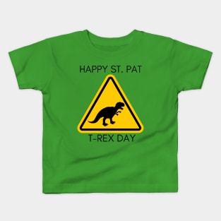 Happy St. Pat t-rex day Sign Board Kids T-Shirt